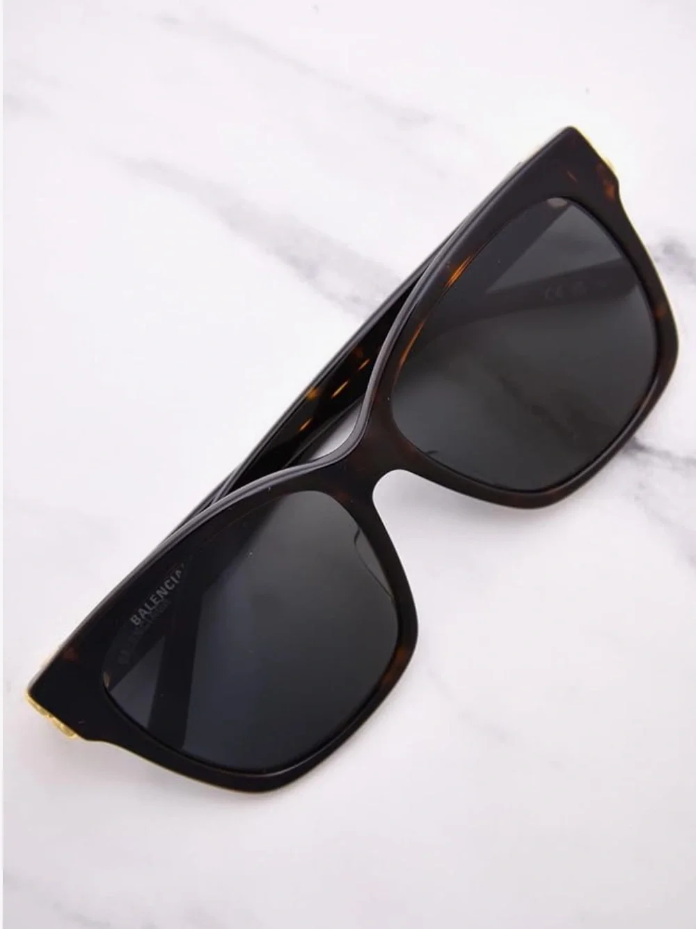 New Balenciaga BB0102SA Square Sunglasses Havana